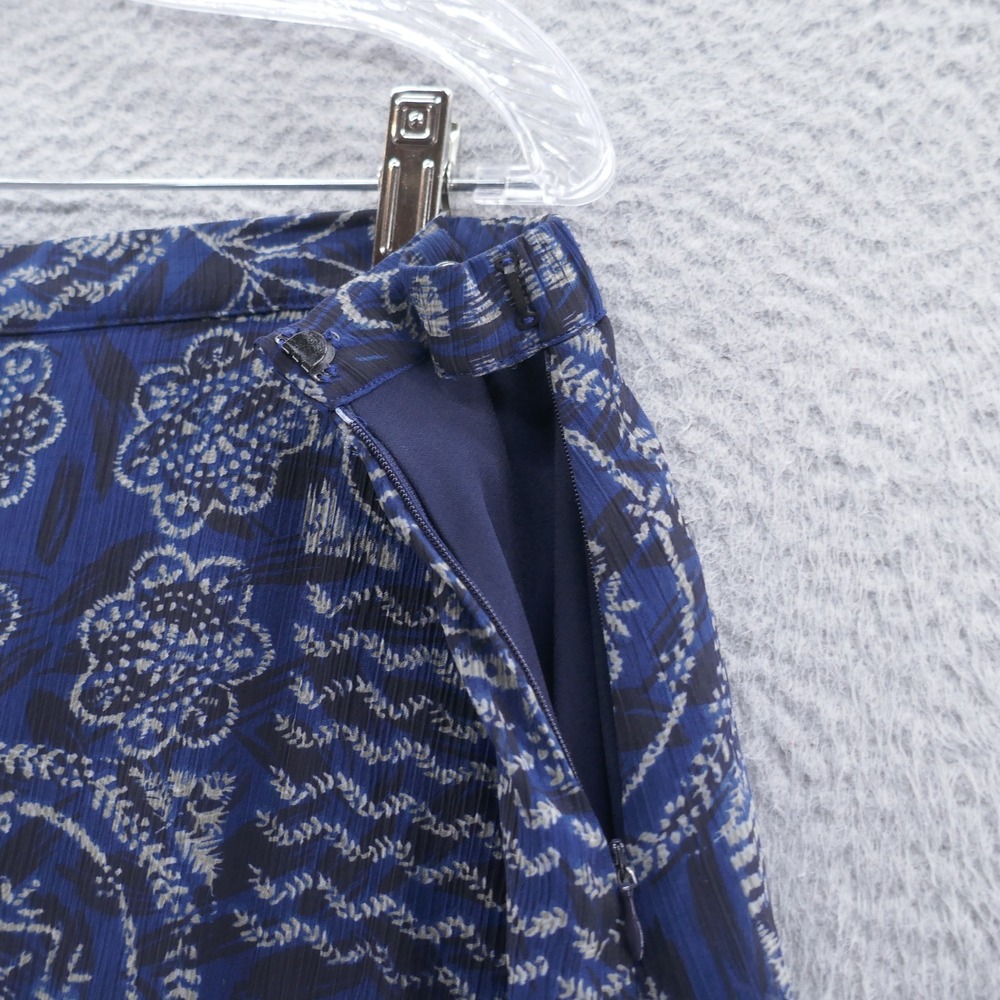 Coldwater Creek Womens Chiffon Ruffle Skirt XL Petite Blue Floral Paisley Fairy - Picture 4 of 12